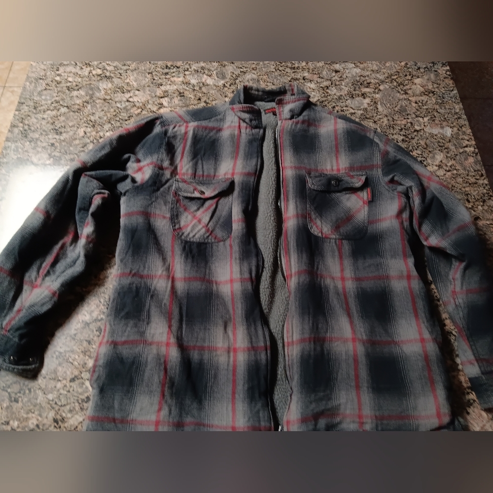 Wolverine XL Overcoat with liner. Colors:Black, Grey, Burgundy Vertical Stripes